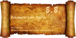 Baumgarten Béla névjegykártya